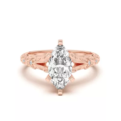 Kathryn Lab Pavé Heart Scroll Engagement Ring