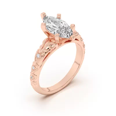 Kathryn Lab Pavé Heart Scroll Engagement Ring