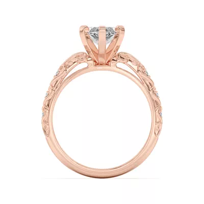 Kathryn Lab Pavé Heart Scroll Engagement Ring