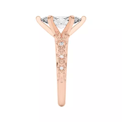 Kathryn Lab Pavé Heart Scroll Engagement Ring
