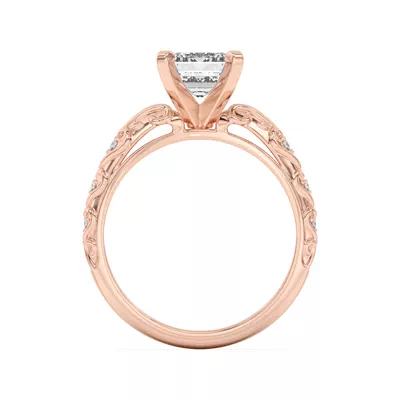 Kathryn Lab Pavé Heart Scroll Engagement Ring