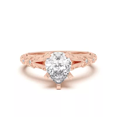 Kathryn Lab Pavé Heart Scroll Engagement Ring