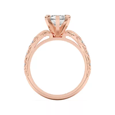 Kathryn Lab Pavé Heart Scroll Engagement Ring