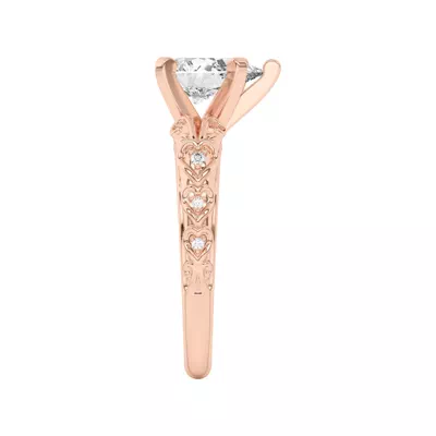 Kathryn Lab Pavé Heart Scroll Engagement Ring