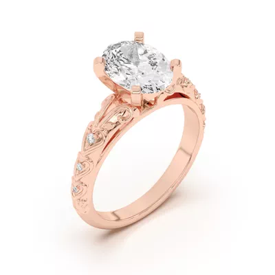 Kathryn Lab Pavé Heart Scroll Engagement Ring