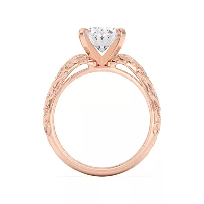 Kathryn Lab Pavé Heart Scroll Engagement Ring
