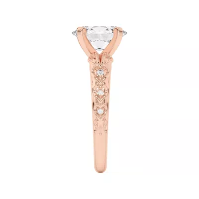 Kathryn Lab Pavé Heart Scroll Engagement Ring