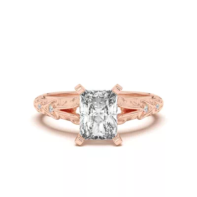 Kathryn Lab Pavé Heart Scroll Engagement Ring