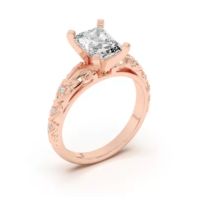 Kathryn Lab Pavé Heart Scroll Engagement Ring
