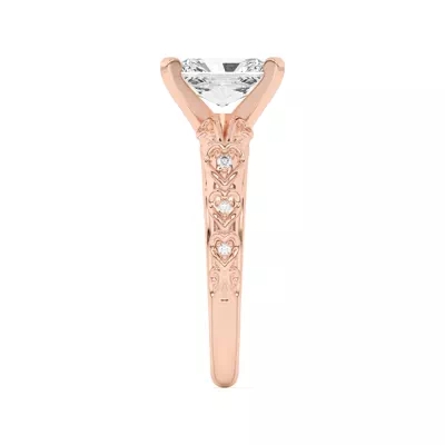 Kathryn Lab Pavé Heart Scroll Engagement Ring