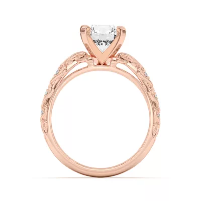 Kathryn Pavé Heart Scroll Engagement Ring