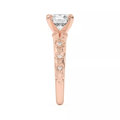 Kathryn Pavé Heart Scroll Engagement Ring