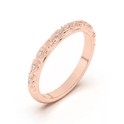 Kathryn Lab Pavé Heart Scroll Band