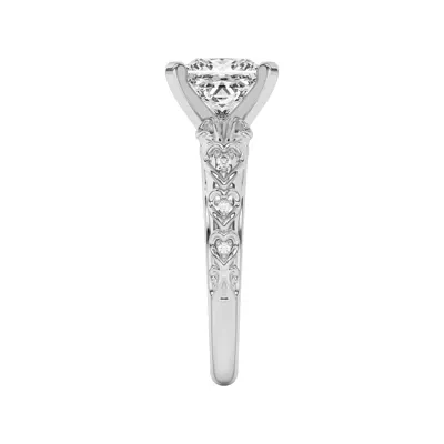 Kathryn Lab Pavé Heart Scroll Engagement Ring