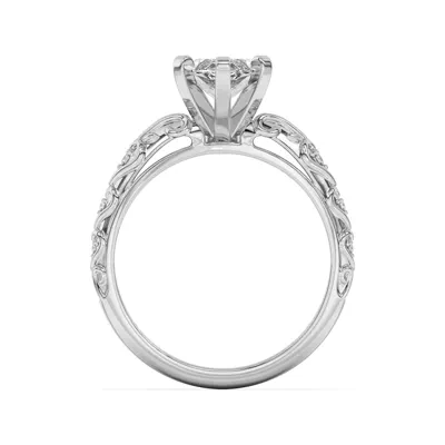 Kathryn Lab Pavé Heart Scroll Engagement Ring