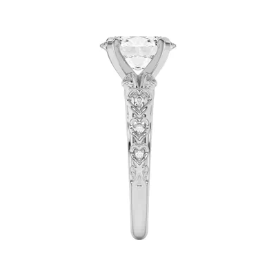 Kathryn Lab Pavé Heart Scroll Engagement Ring