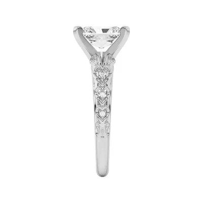Kathryn Lab Pavé Heart Scroll Engagement Ring