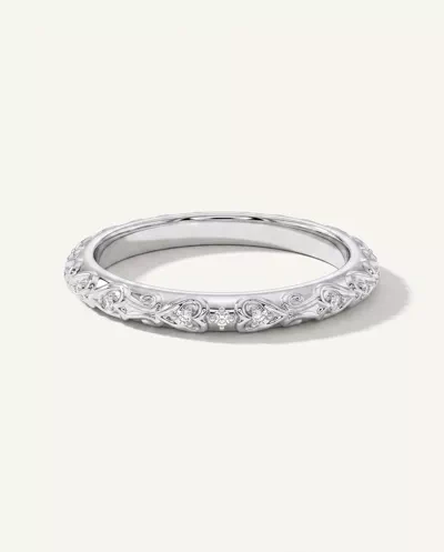 Kathryn Lab Pavé Heart Scroll Band