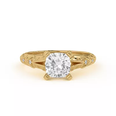 Kathryn Lab Pavé Heart Scroll Engagement Ring