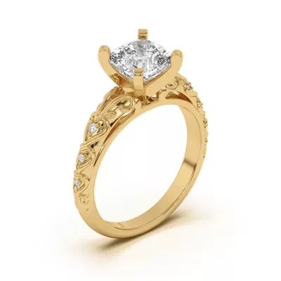 Kathryn Lab Pavé Heart Scroll Engagement Ring