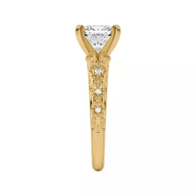 Kathryn Lab Pavé Heart Scroll Engagement Ring