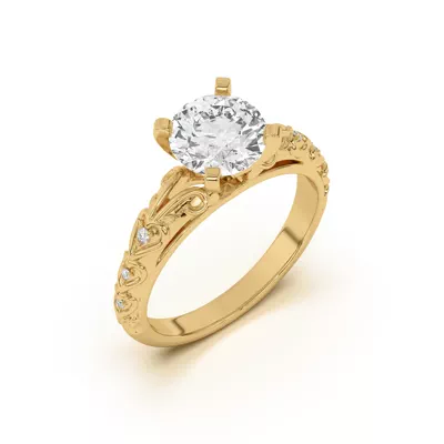 Kathryn Lab Pavé Heart Scroll Engagement Ring