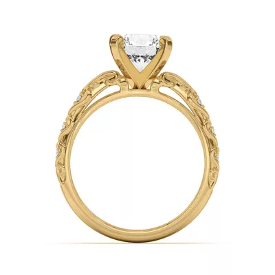 Kathryn Lab Pavé Heart Scroll Engagement Ring
