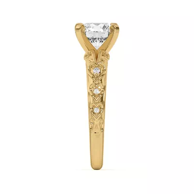 Kathryn Lab Pavé Heart Scroll Engagement Ring