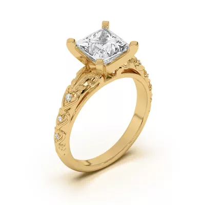 Kathryn Lab Pavé Heart Scroll Engagement Ring