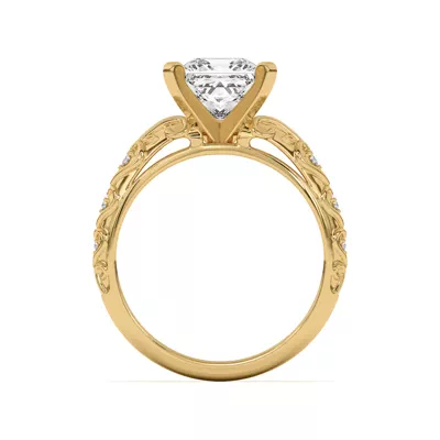 Kathryn Lab Pavé Heart Scroll Engagement Ring
