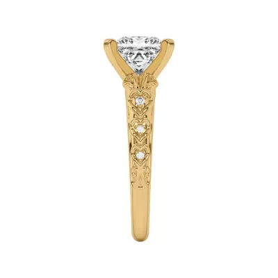 Kathryn Lab Pavé Heart Scroll Engagement Ring