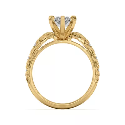 Kathryn Lab Pavé Heart Scroll Engagement Ring