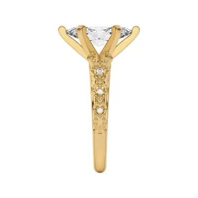 Kathryn Lab Pavé Heart Scroll Engagement Ring