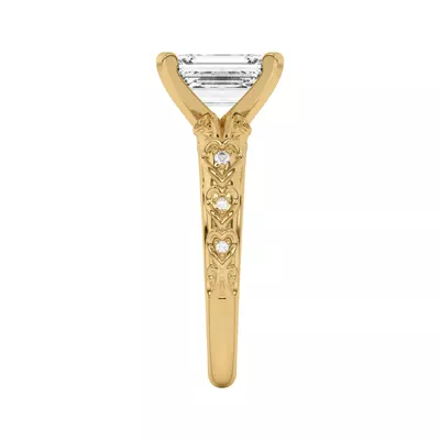 Kathryn Lab Pavé Heart Scroll Engagement Ring