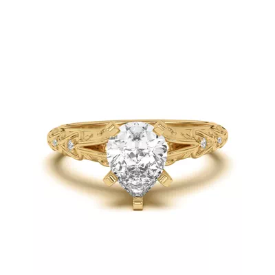 Kathryn Lab Pavé Heart Scroll Engagement Ring
