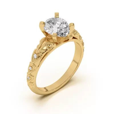 Kathryn Lab Pavé Heart Scroll Engagement Ring