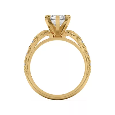 Kathryn Lab Pavé Heart Scroll Engagement Ring