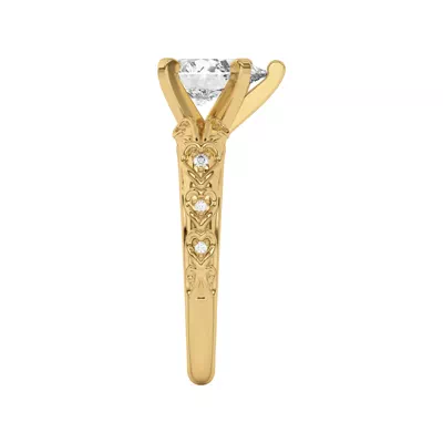 Kathryn Lab Pavé Heart Scroll Engagement Ring