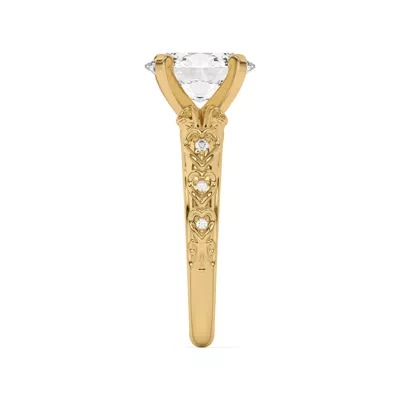 Kathryn Lab Pavé Heart Scroll Engagement Ring