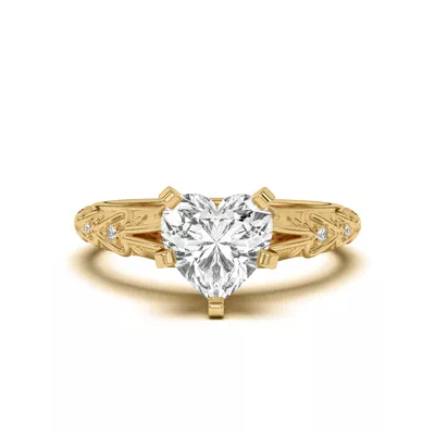 Kathryn Lab Pavé Heart Scroll Engagement Ring