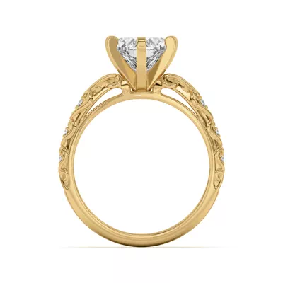 Kathryn Lab Pavé Heart Scroll Engagement Ring