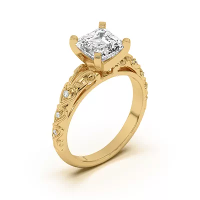 Kathryn Lab Pavé Heart Scroll Engagement Ring