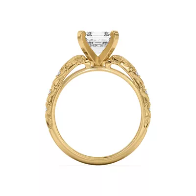Kathryn Lab Pavé Heart Scroll Engagement Ring