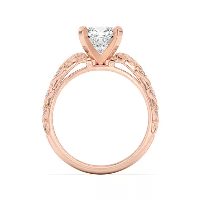 Kathryn Lab Pavé Heart Scroll Engagement Ring
