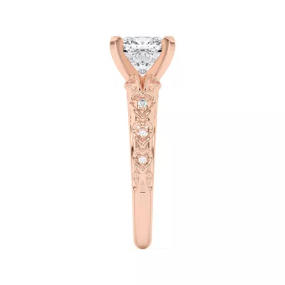 Kathryn Lab Pavé Heart Scroll Engagement Ring