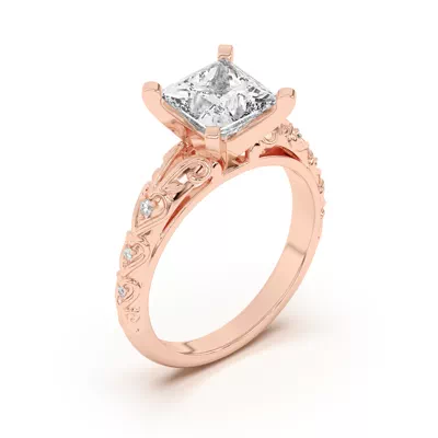 Kathryn Lab Pavé Heart Scroll Engagement Ring