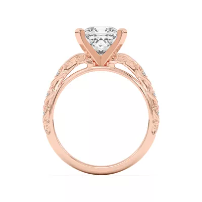 Kathryn Lab Pavé Heart Scroll Engagement Ring