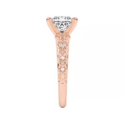 Kathryn Lab Pavé Heart Scroll Engagement Ring