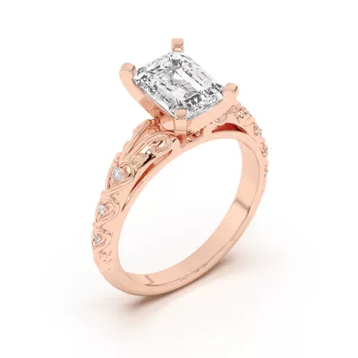 Kathryn Lab Pavé Heart Scroll Engagement Ring