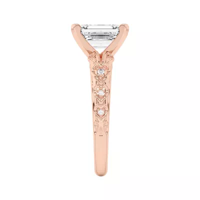 Kathryn Lab Pavé Heart Scroll Engagement Ring